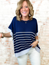 Cape Cod Stripe Poncho Top