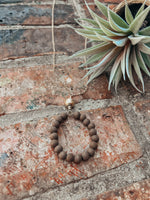 Wooden Bead Circle Long Necklace