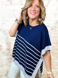 Cape Cod Stripe Poncho Top