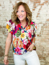 THML Bethany Flower Print Top