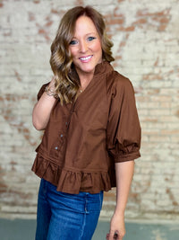Patsy Solid Ruffle Top