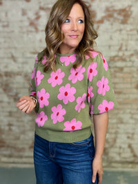 Yulisa Flower Sweater Top