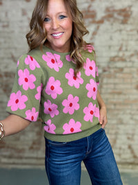 Yulisa Flower Sweater Top
