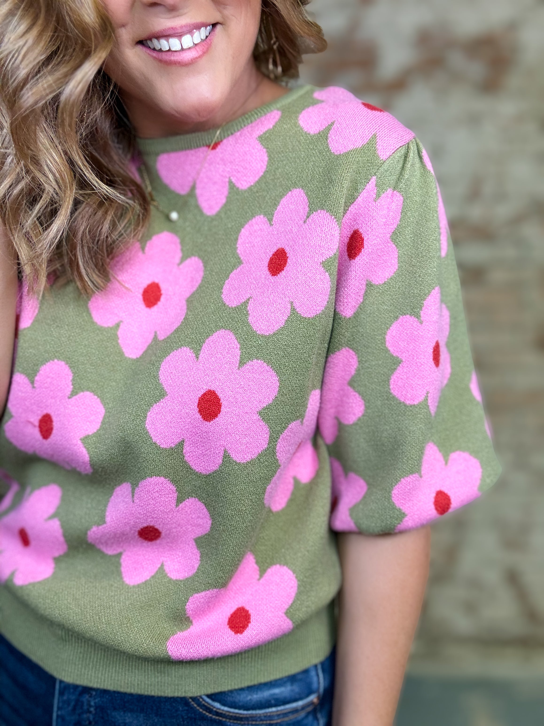 Yulisa Flower Sweater Top