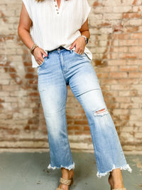 Vivian High Rise Crop Straight Leg