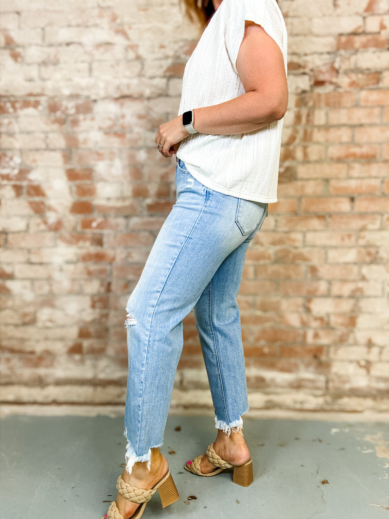 Vivian High Rise Crop Straight Leg