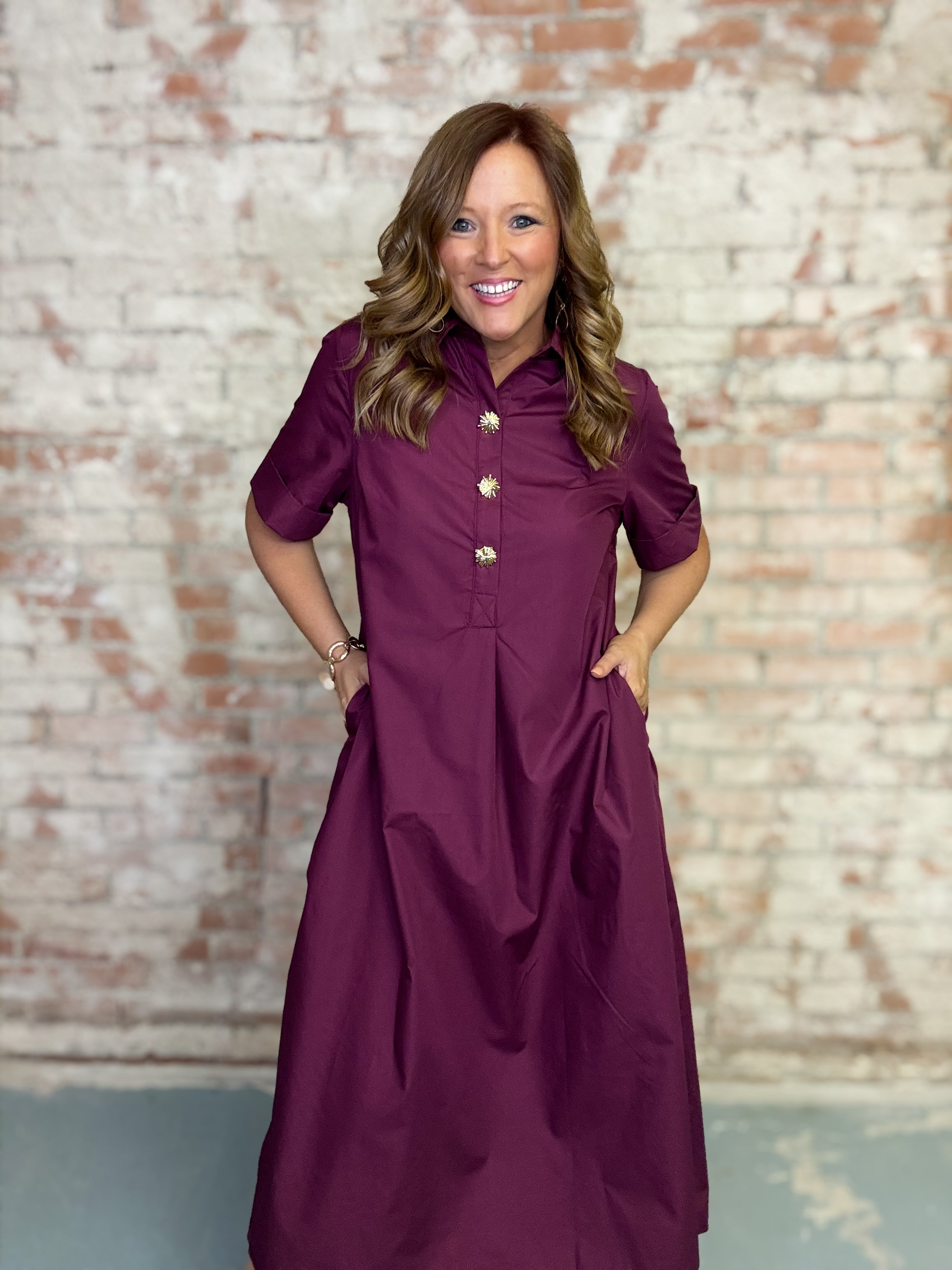 Rayen Solid Midi Dress