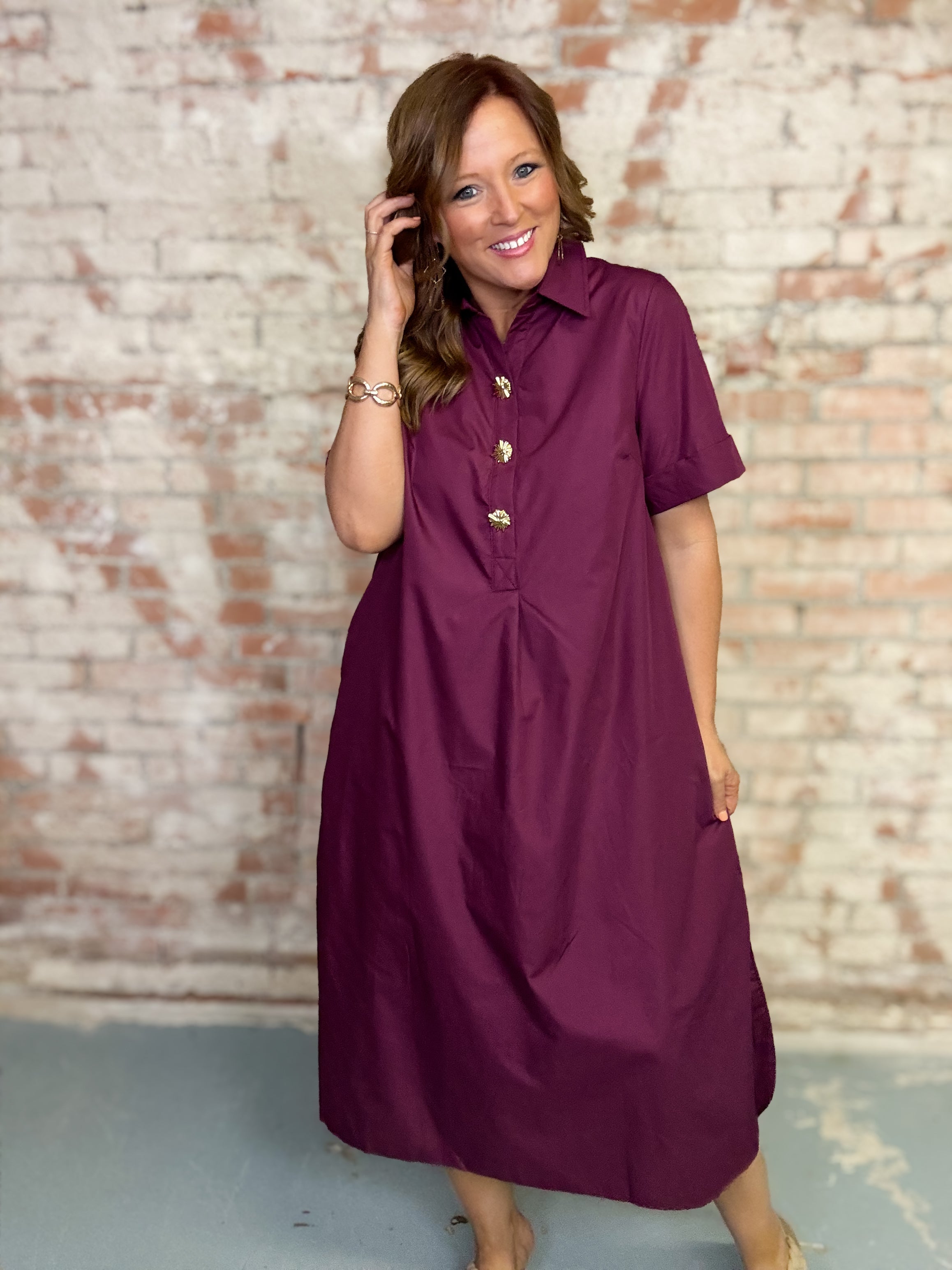Rayen Solid Midi Dress
