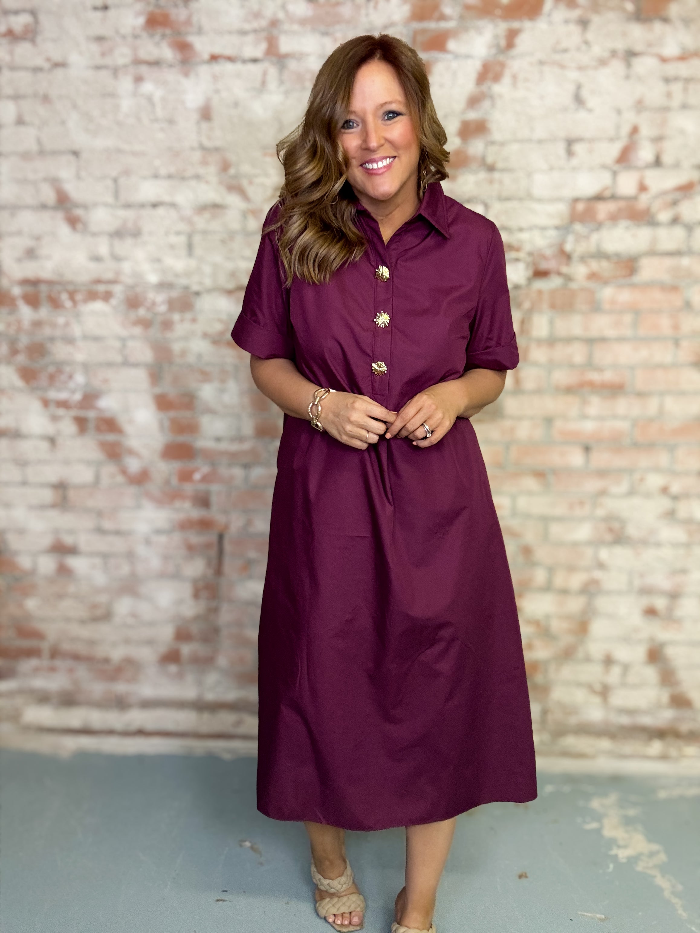 Rayen Solid Midi Dress