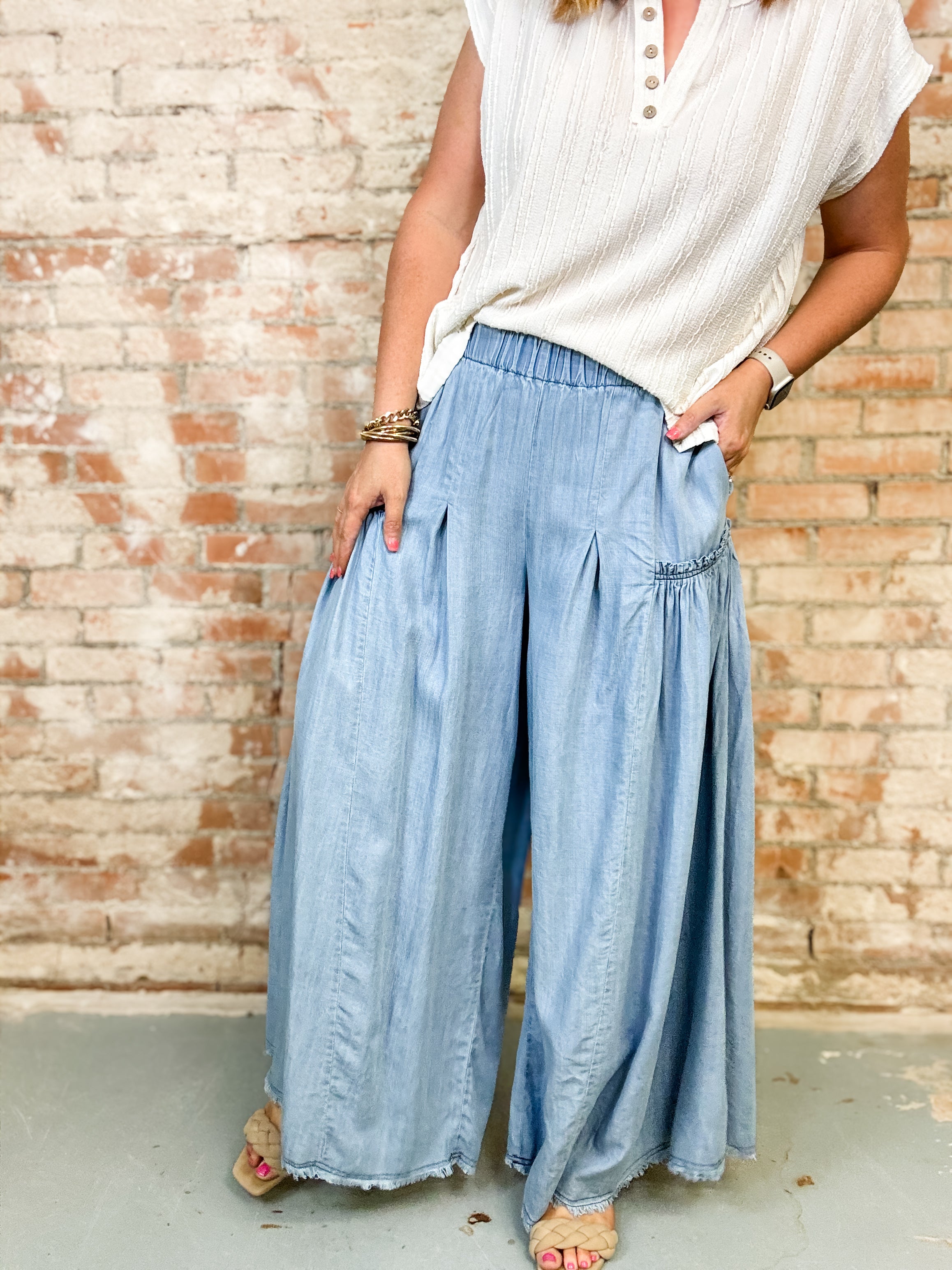 Bozeman Palazzo Chambray Pants