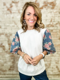 Flora Contrast Puff Sleeve Top