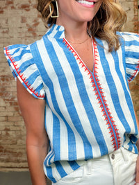 THML Britnie Embroidered Stripe Top