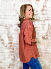 Vienna Pintuck Button Up Top