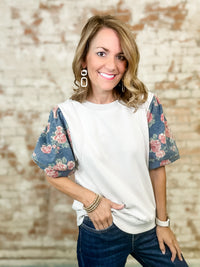 Flora Contrast Puff Sleeve Top