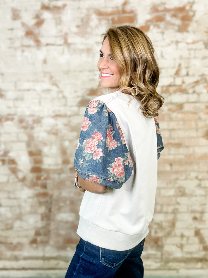 Flora Contrast Puff Sleeve Top