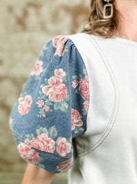 Flora Contrast Puff Sleeve Top