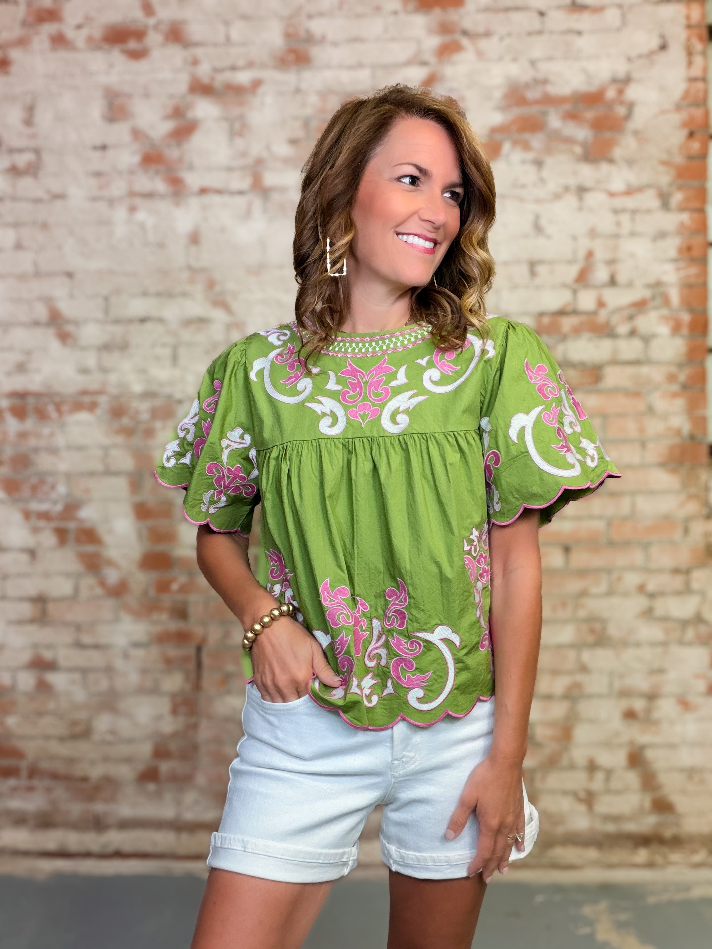 THML Brynnlee Embroidered Top