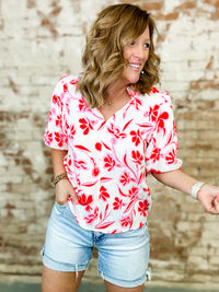 THML Marianne Pink Floral Top