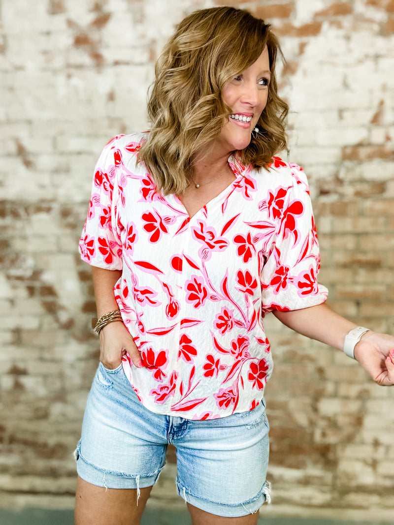 THML Marianne Pink Floral Top