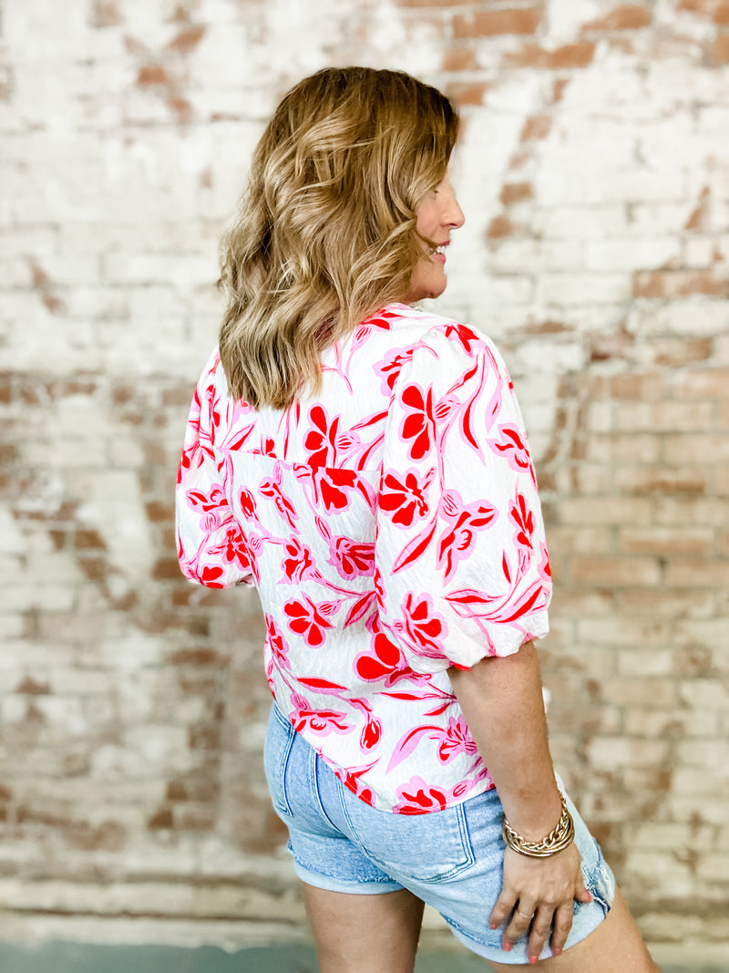 THML Marianne Pink Floral Top