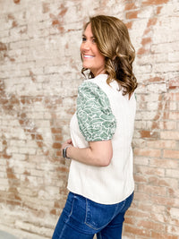 Marie Embroidered Sleeve Top