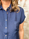 Lindale Crinkle Button Up Top