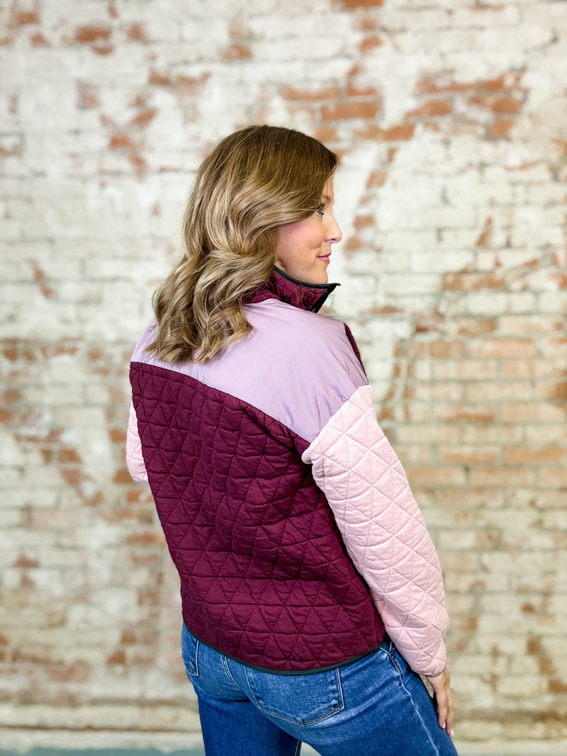 Henley Color Block Pullover