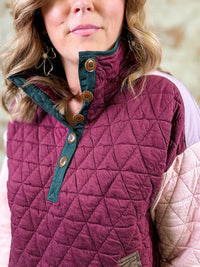 Henley Color Block Pullover