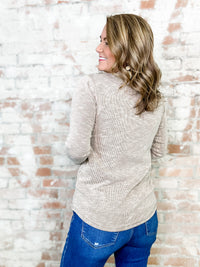 Cimarron Taupe Ribbed Top