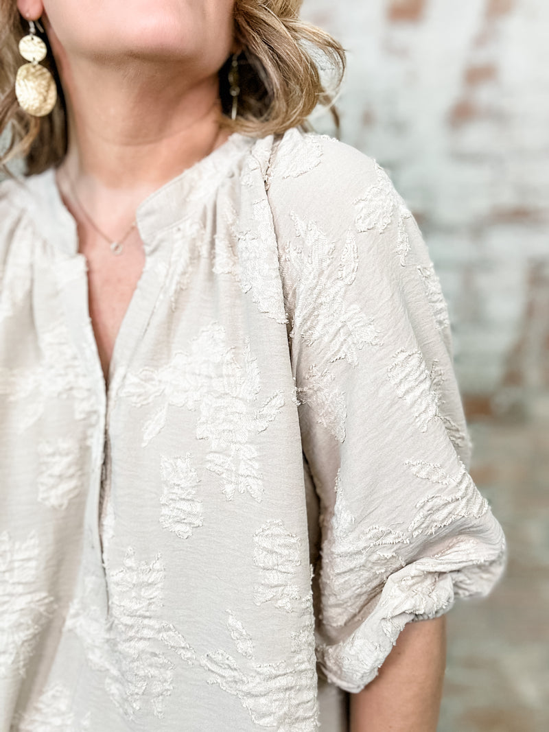 Edgerton Jacquard Burnout Top