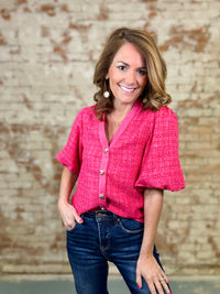 THML Jessa Tweed Top-FINAL SALE