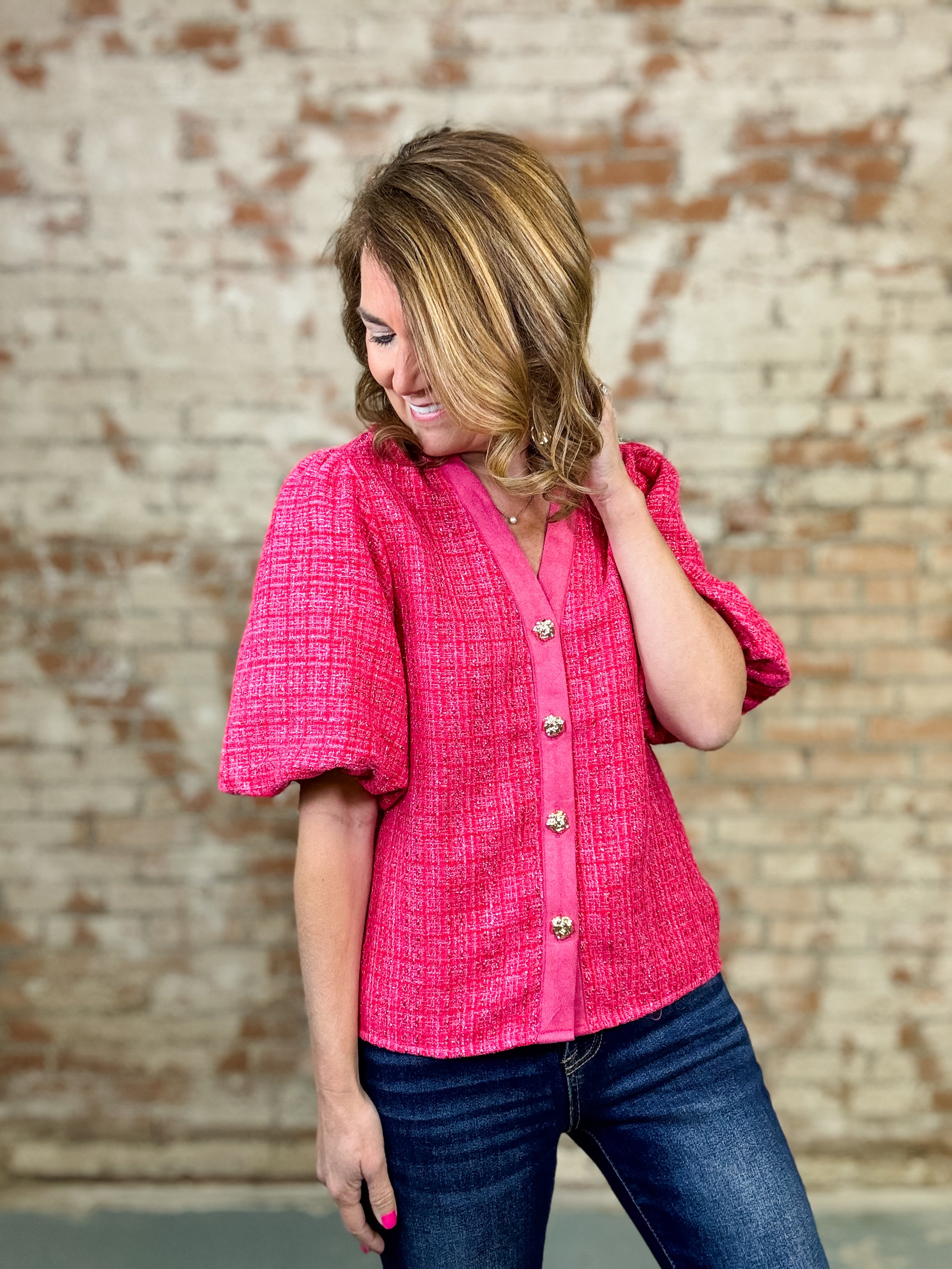 THML Jessa Tweed Top-FINAL SALE