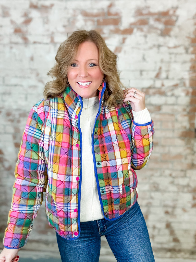 Tessa Bright Plaid Jacket