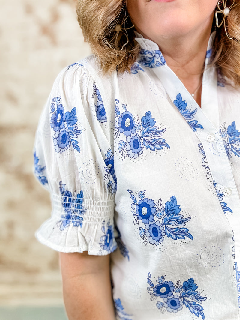 THML Beth Floral Print Top