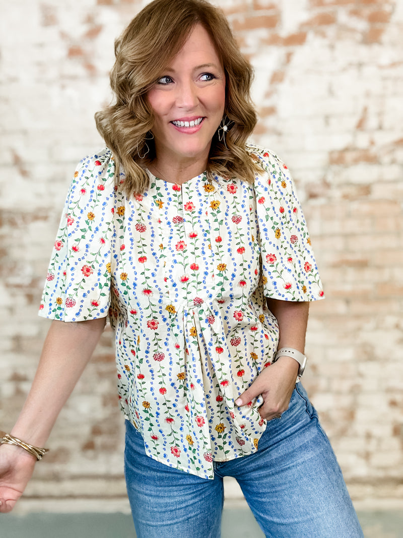 Caraway Floral Print Top