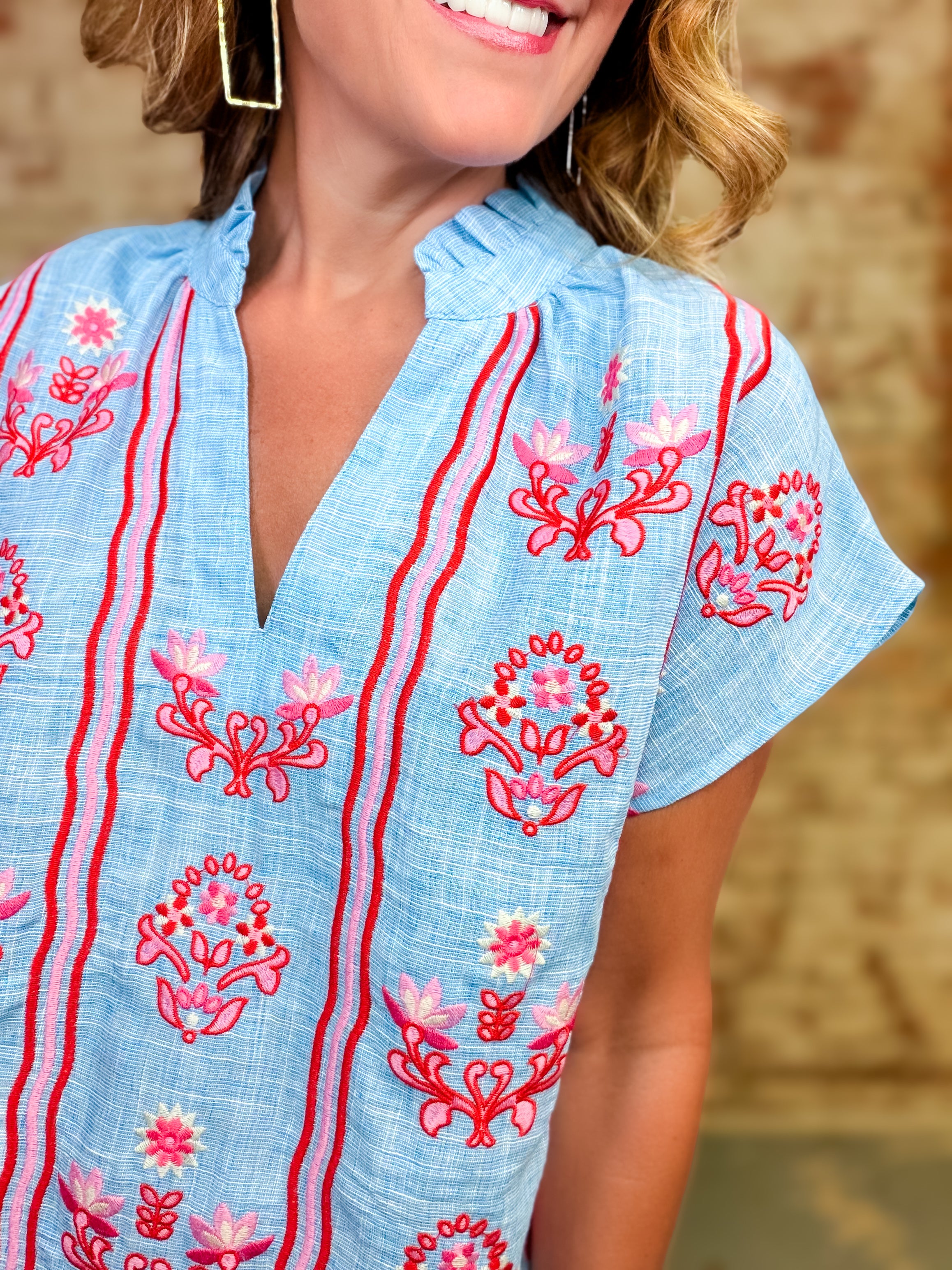 THML Araceli Embroidered Top