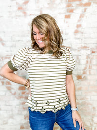 Mineola Eyelet Stripe Top