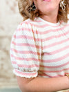 Deborah Stripe Contrast Band Top