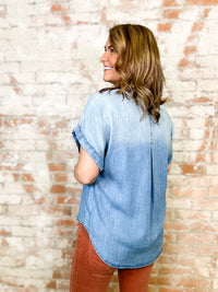 Aledo Denim Button Up Top