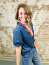 THML Navy Textured Top