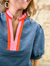 THML Navy Textured Top