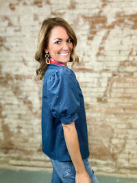 THML Navy Textured Top