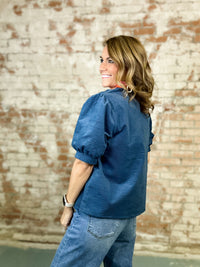 THML Navy Textured Top