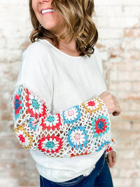 Ayla Crochet Sleeve Top
