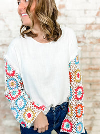 Ayla Crochet Sleeve Top