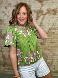 THML Brynnlee Embroidered Top