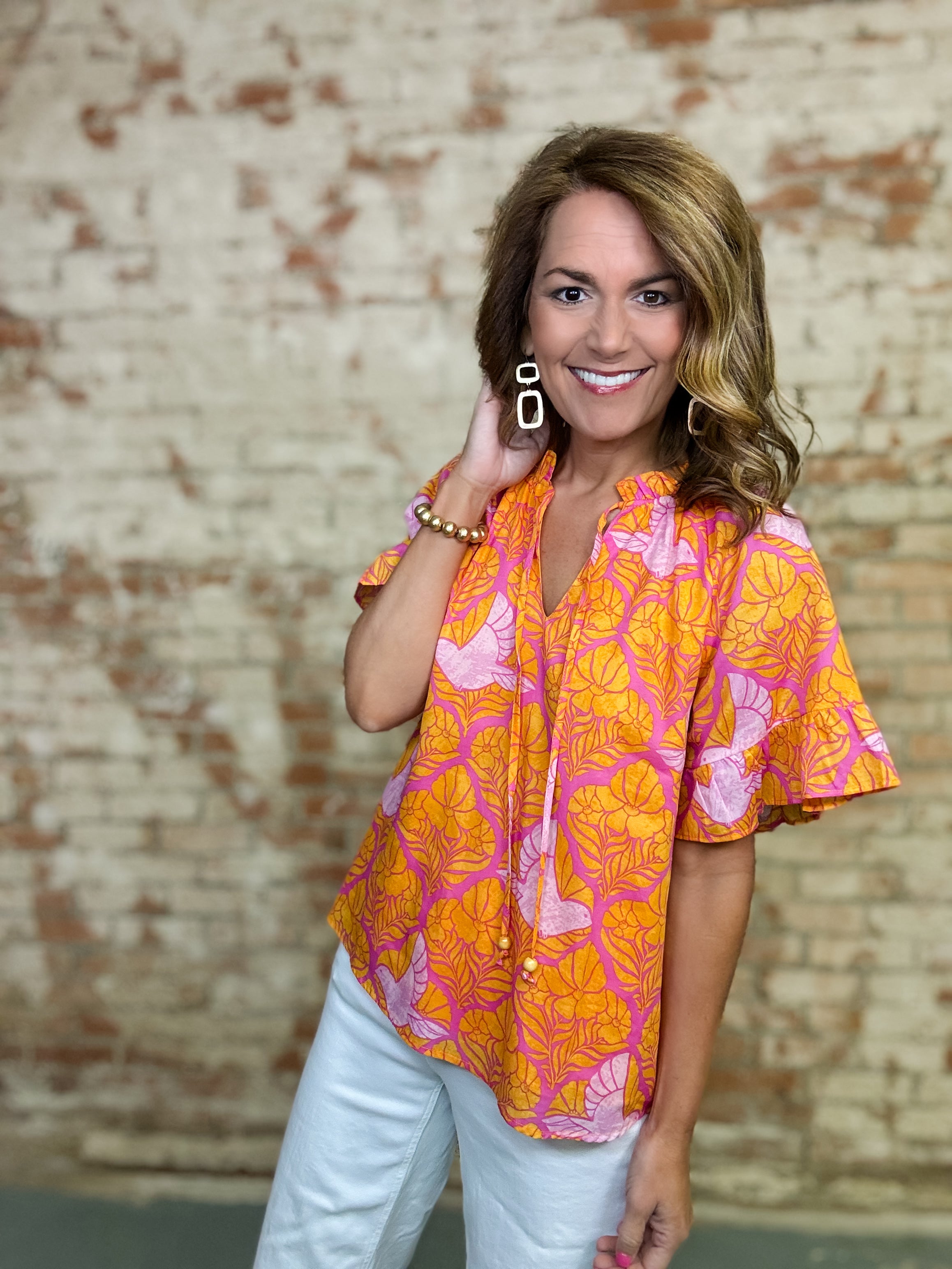 Jaidy Tropical Print Top