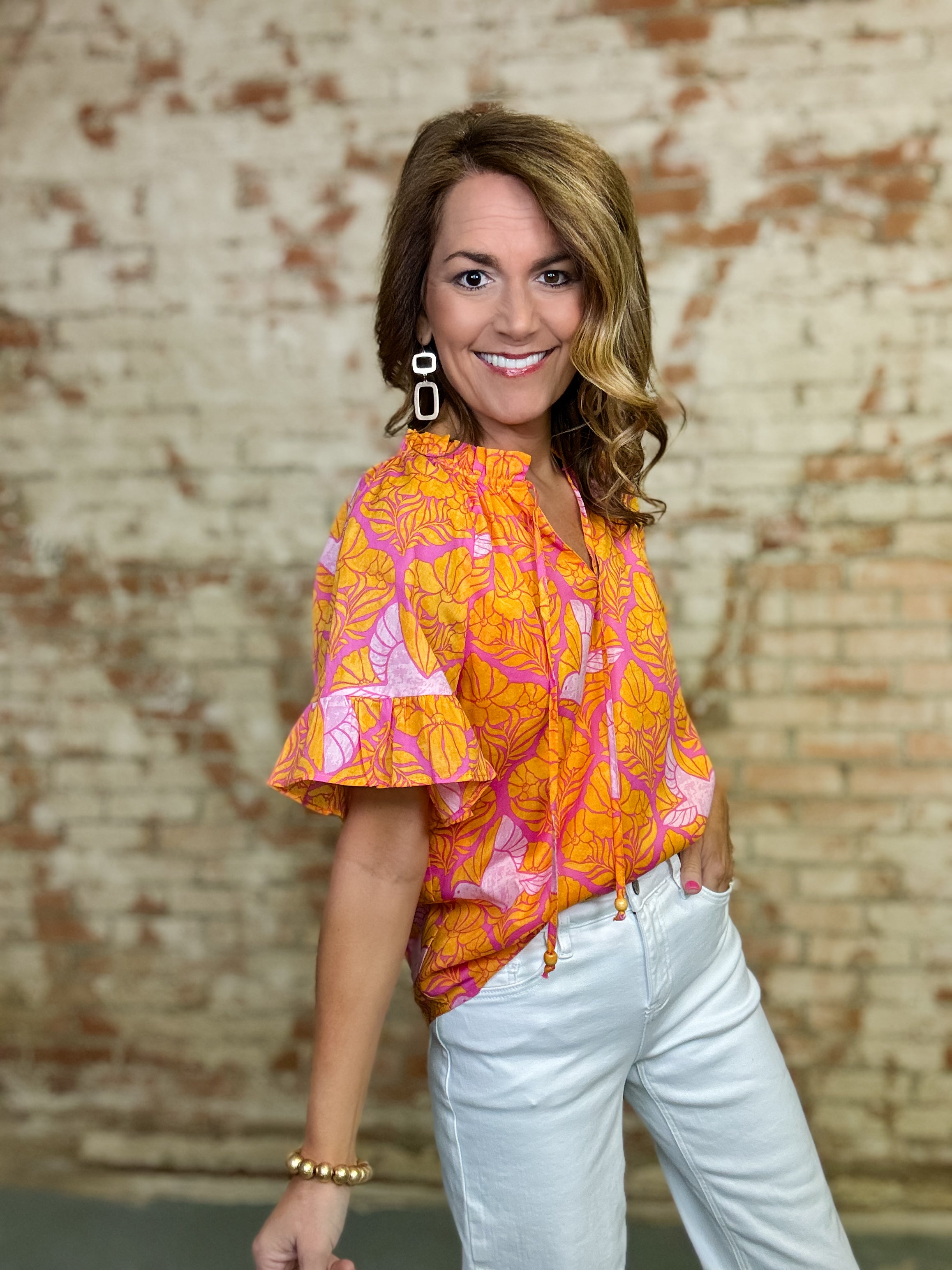 Jaidy Tropical Print Top