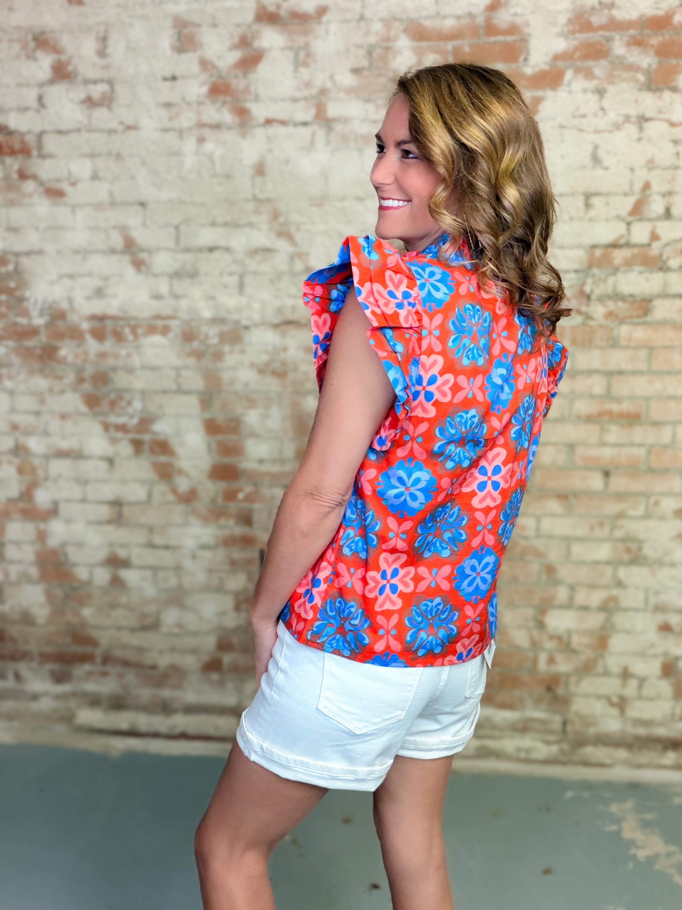 THML Edin Ruffle Sleeve Top