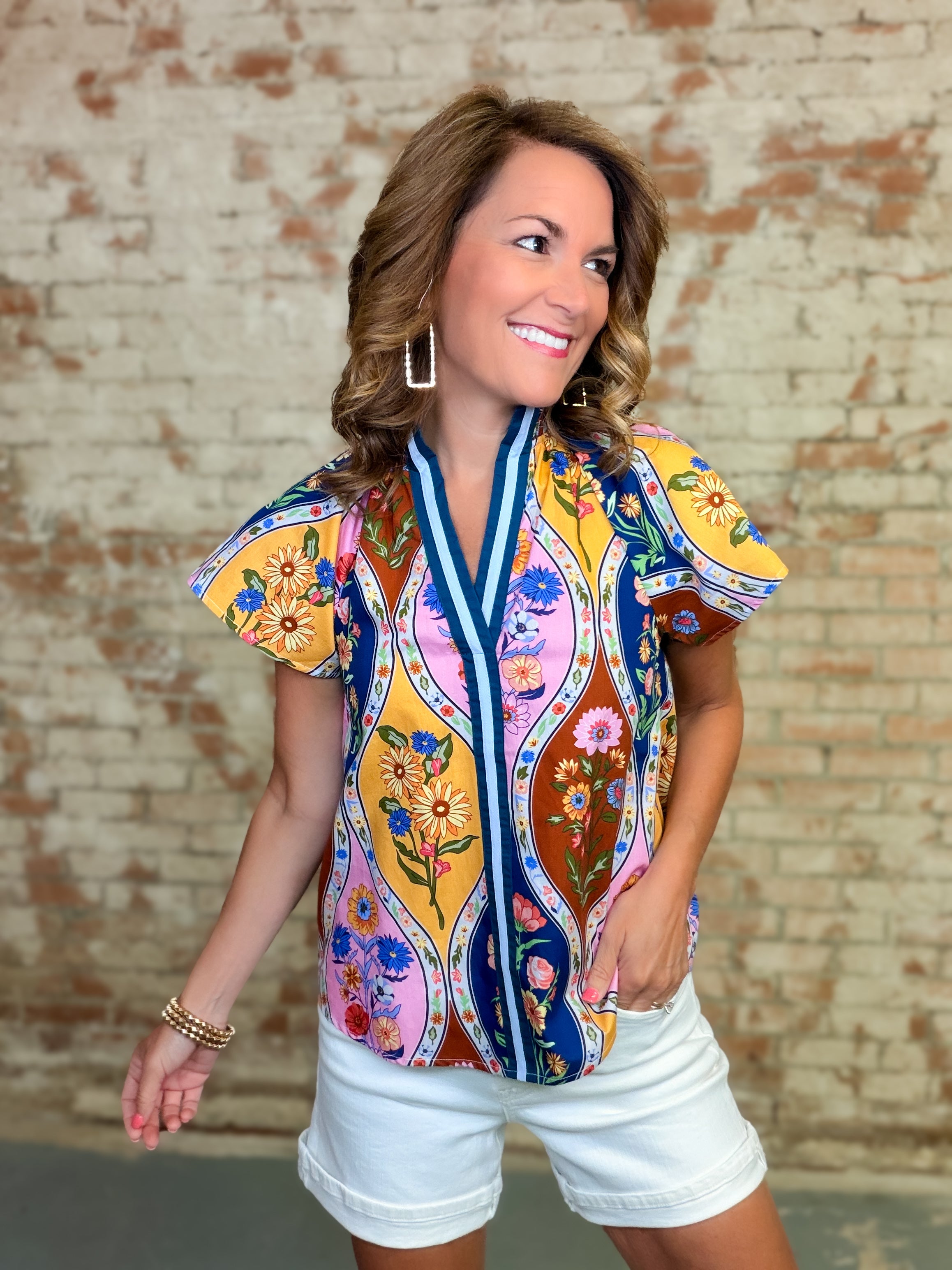 THML Kien Smocked Collar Top